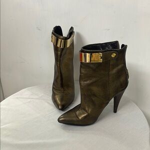 Fergie Elegant Gold Ankle Heeled Booties